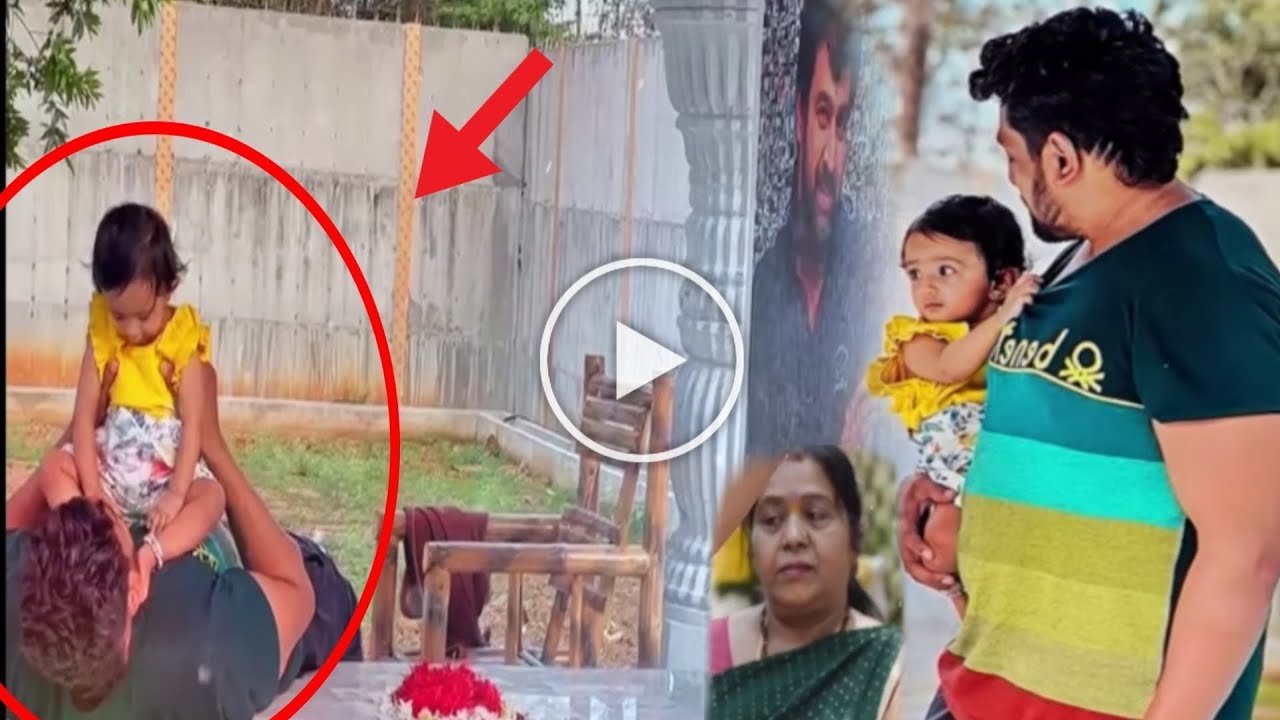Dhruva Sarja who laid his daughter on the grave of Chiru and sang a lullaby